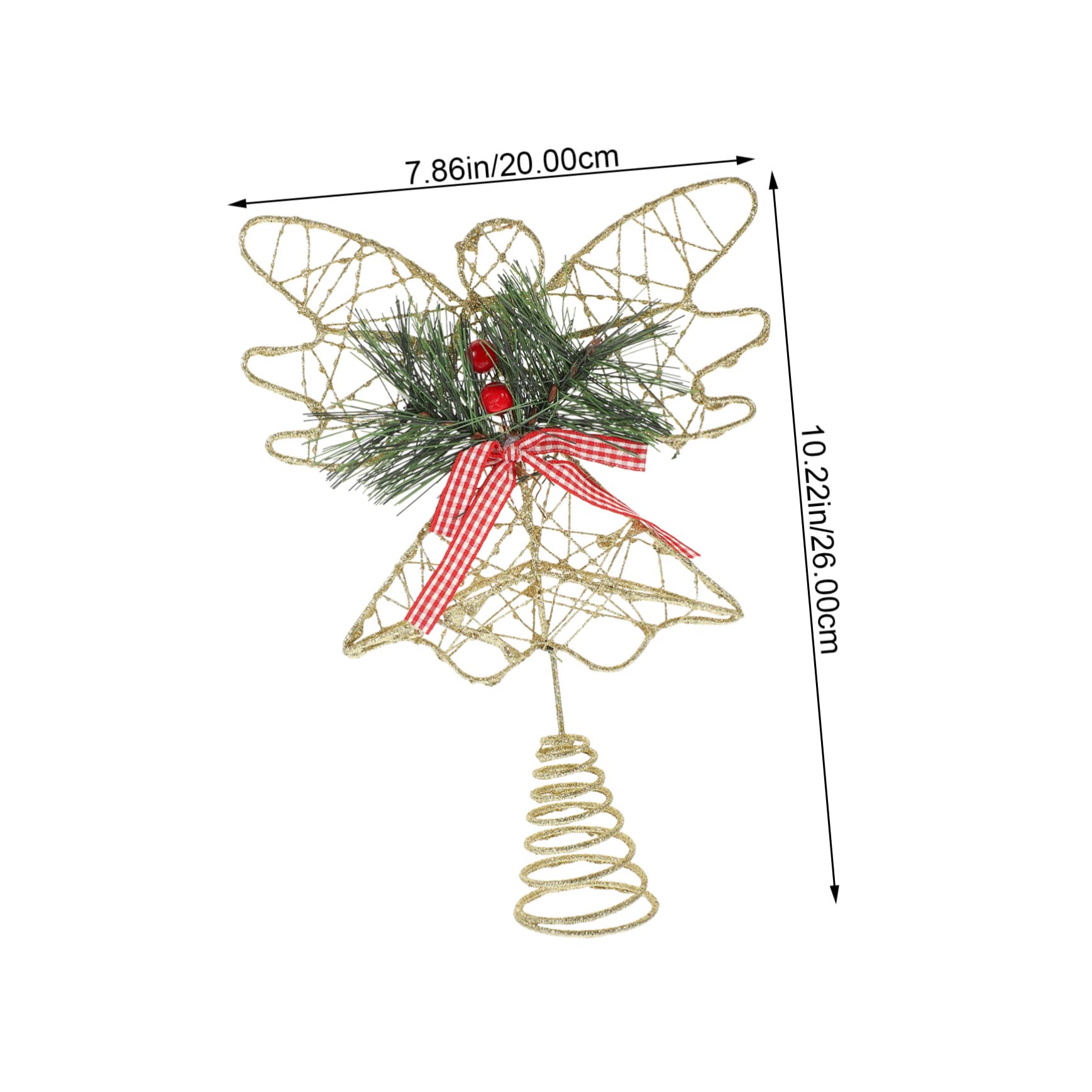 PRETYZOOM 3 Pièces Étoile d'arbre d'ange Hauts De Forme d'arbre De Noël Topper D'e De Noël Ange e De Haut De Forme D'e De Coeur Décorations De Décor De Le Fer