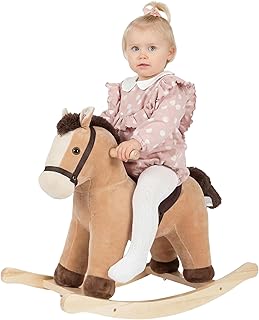 Rocking Horse, Rocking Animal with Realistic Sound, Stuffed Rocker for Toddlers 18M+, Soft Filling