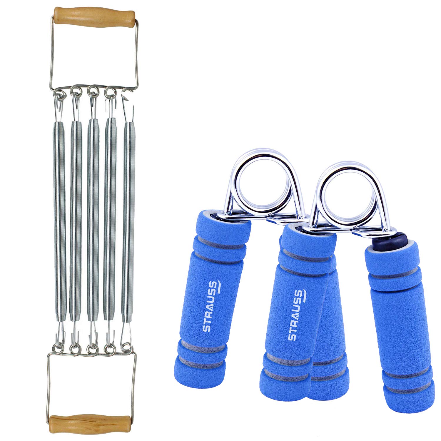 Strauss Chest Expander with 5 Springs and Premium Foam Hand Grip, (Blue) (B085S3W3SX) Amazon Price History, Amazon Price Tracker