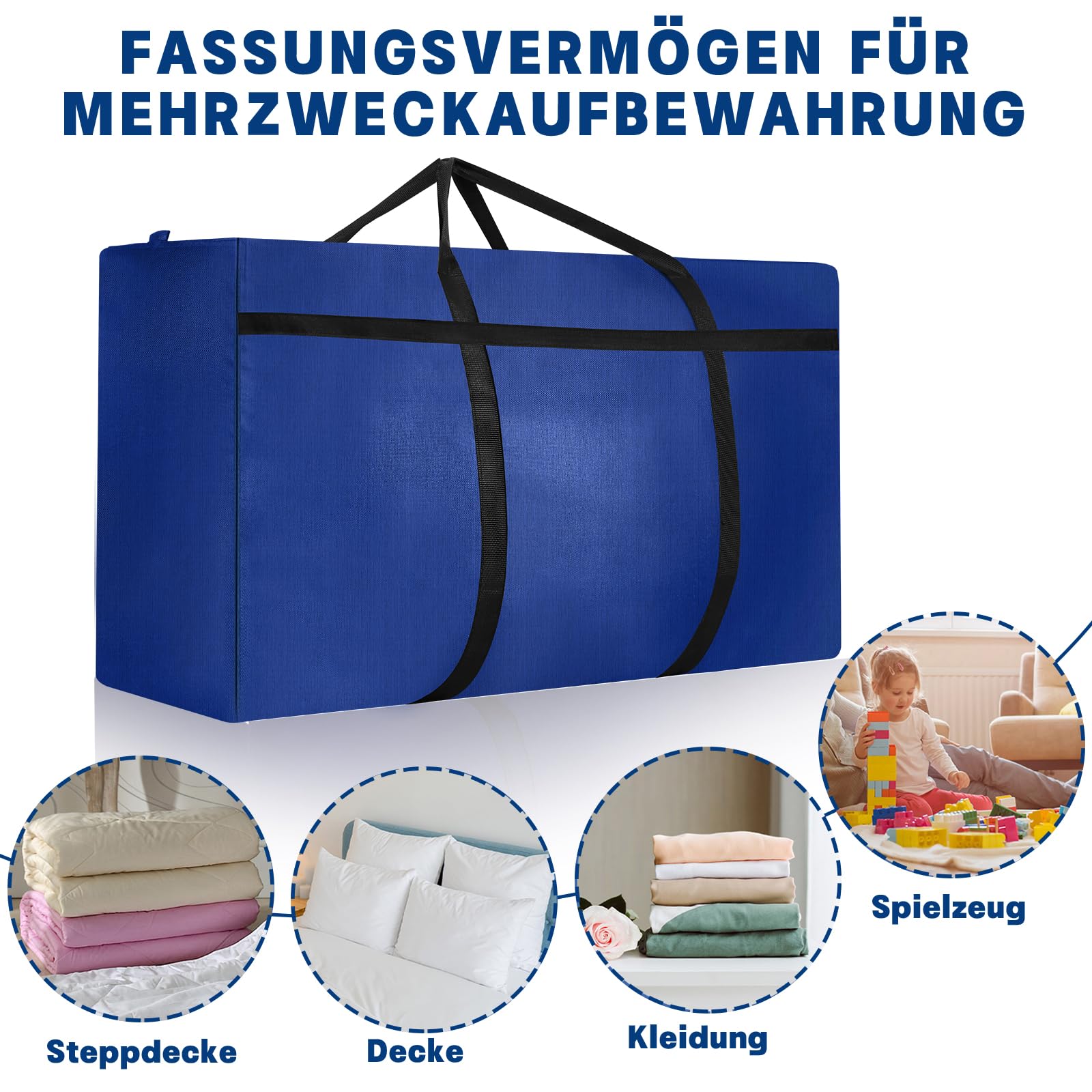 4-pack 180L extra grote zware opbergdozen met deksels voor verhuizing grote kleding opbergzakken dozen met ritssluiting sterke 600D Oxford-doek (zwart 4-pack 180L extra grote zware opbergdozen met deksels voor verhuizing grote kleding opbergzakken dozen met ritssluiting sterke 600D Oxford-doek (zwart
