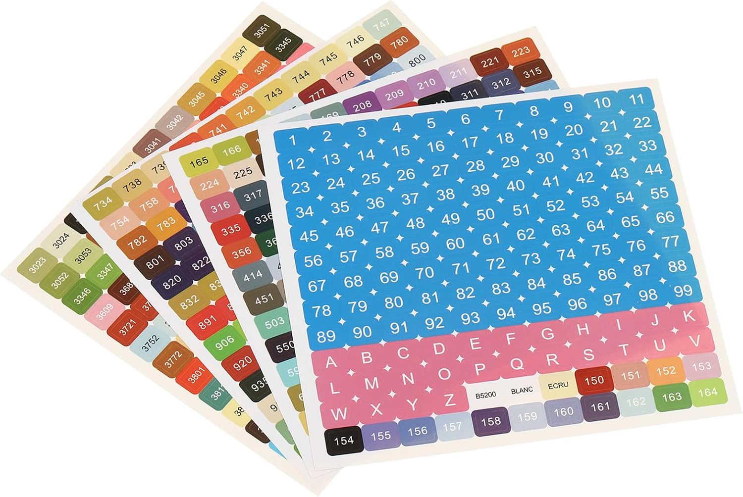 Amazon.com: PATIKIL 447 Color Diamond Painted Number Stickers, 5 Sets ...