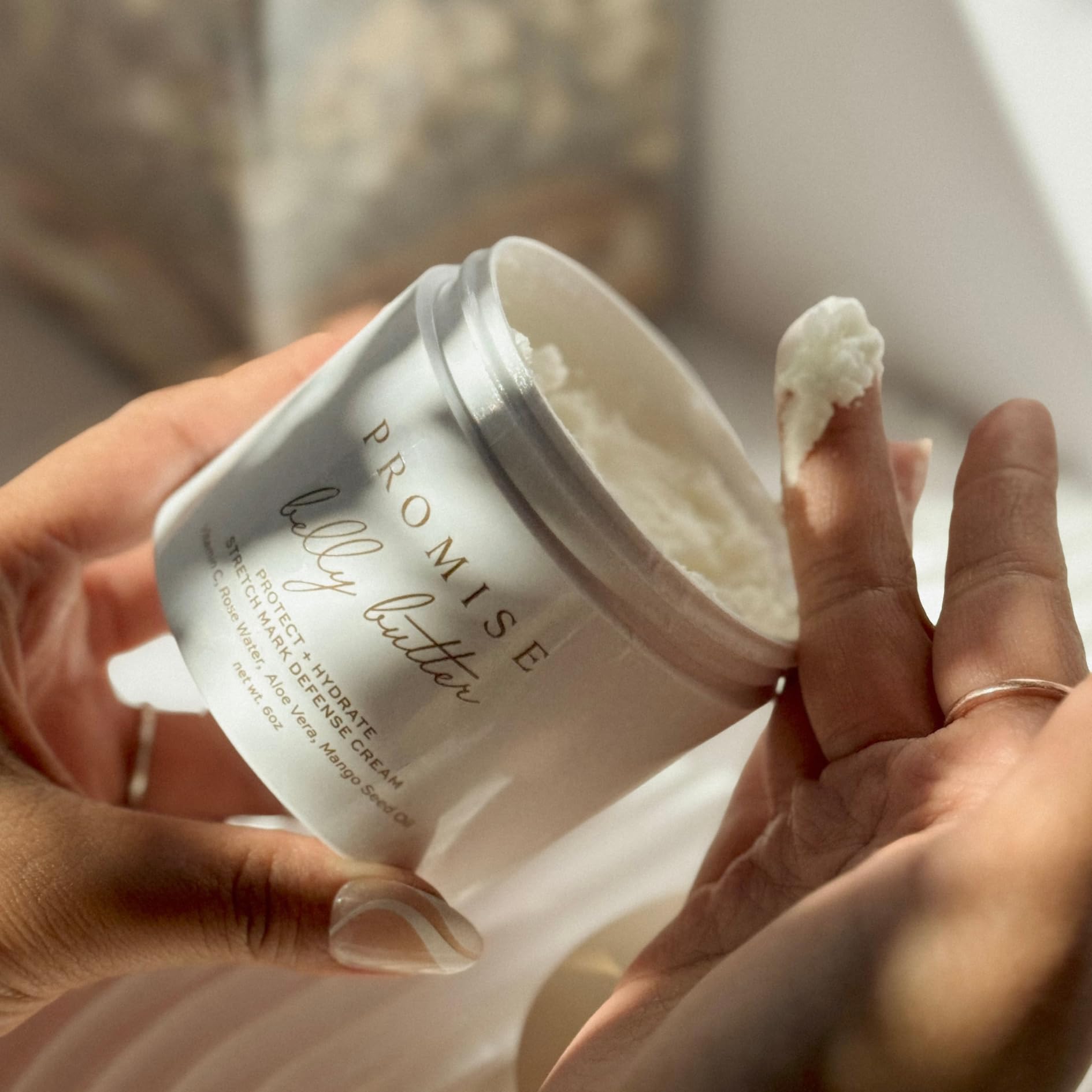 Promise Stretch Mark Prevention Belly Butter, Stretch Mark Butter for Pregnancy, Deeply Hydrating, Vegan, With Vitamin C, Shea Butter, 6 oz, Made in the USA, Ultra-Clean Skincare