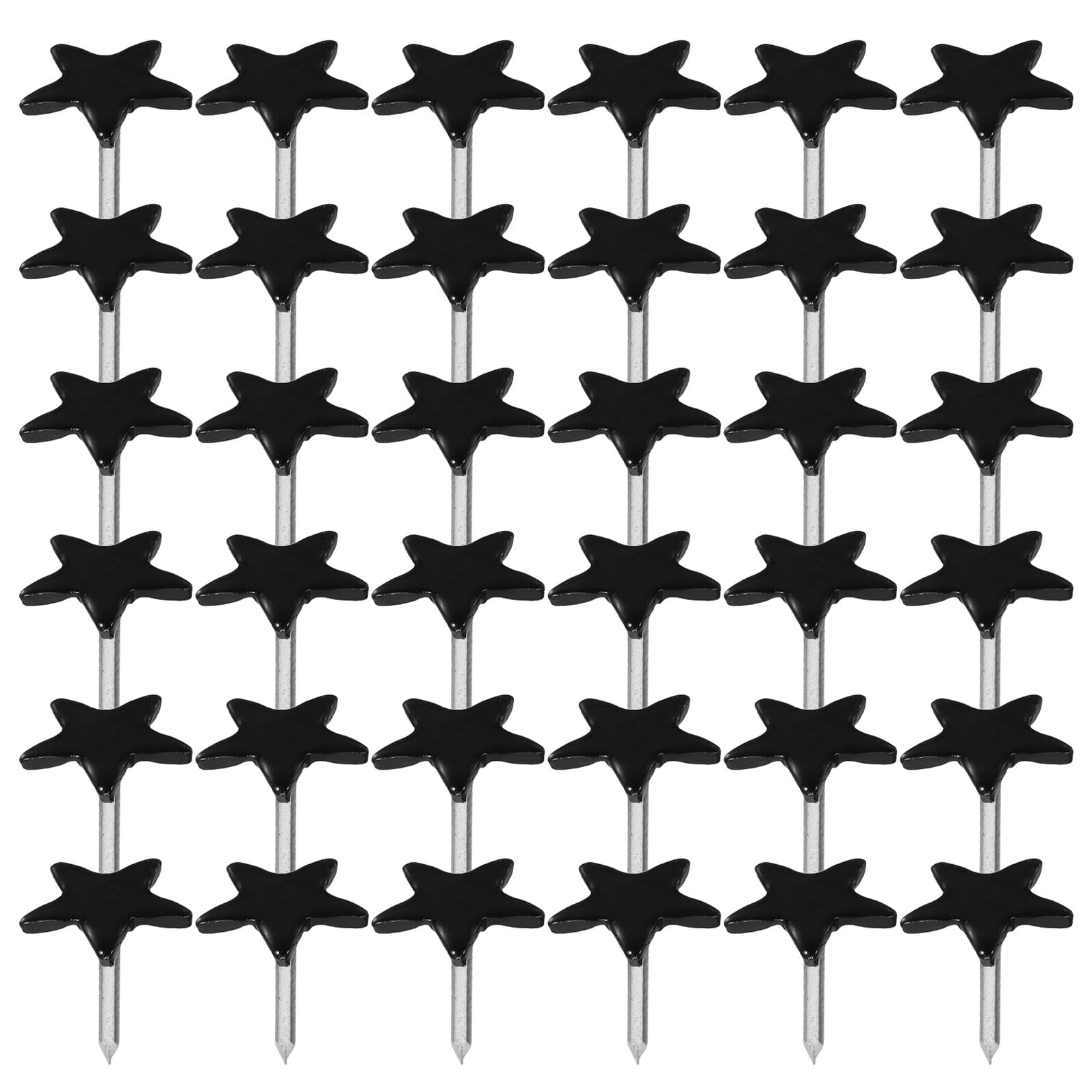 Chinchetas metálicas de estrella negras para corcho de oficina y proyectos de manualidades