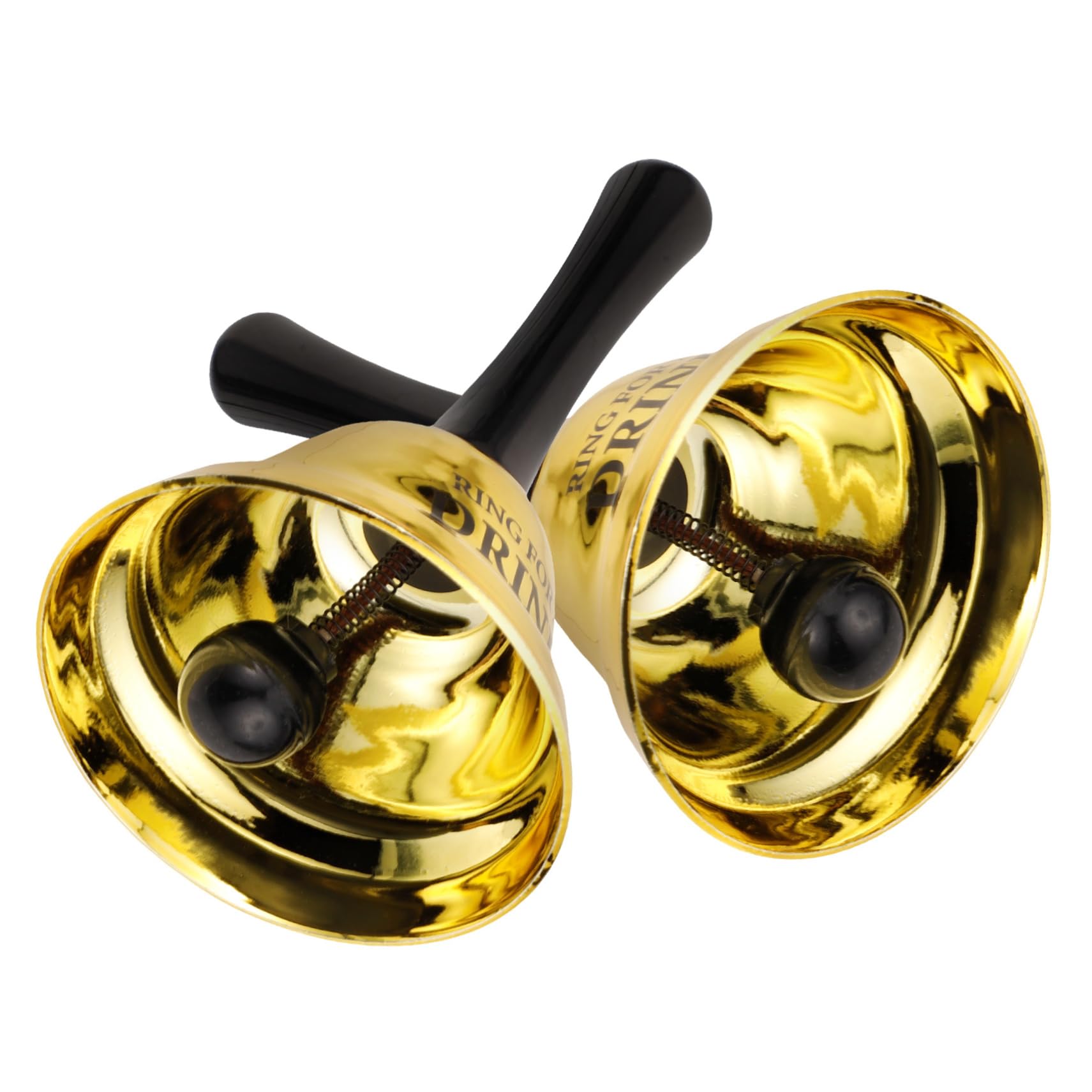 Abaodam 2pcs 'ring for Drink' Bachelor Party Handbells Metal Bar Restaurant Bells Handle Unique Retro Style for Parties Dec