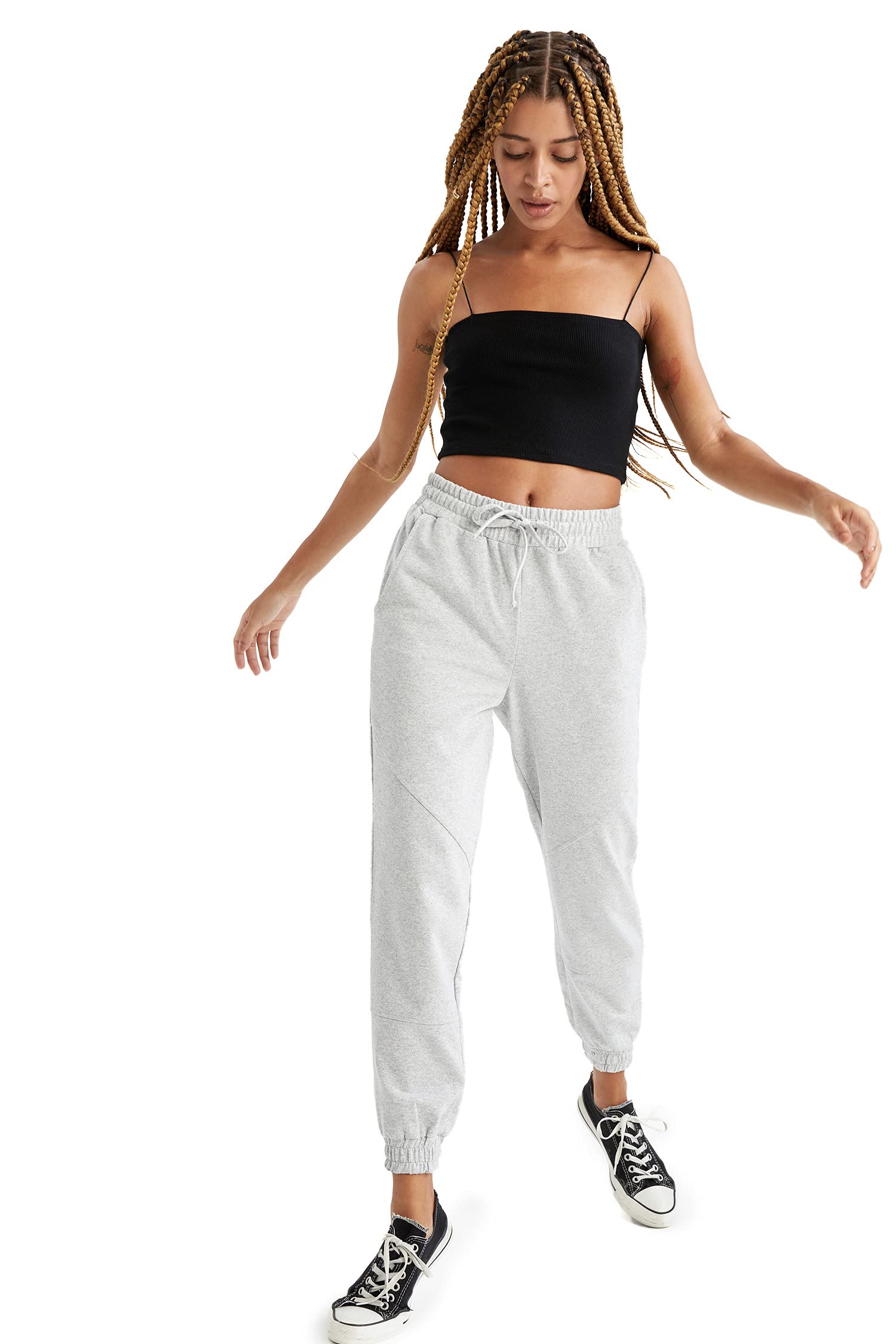 Jogger Standart Fit Esnek Bantlı Paça Geri Dönüşümlü Eşofman Alt