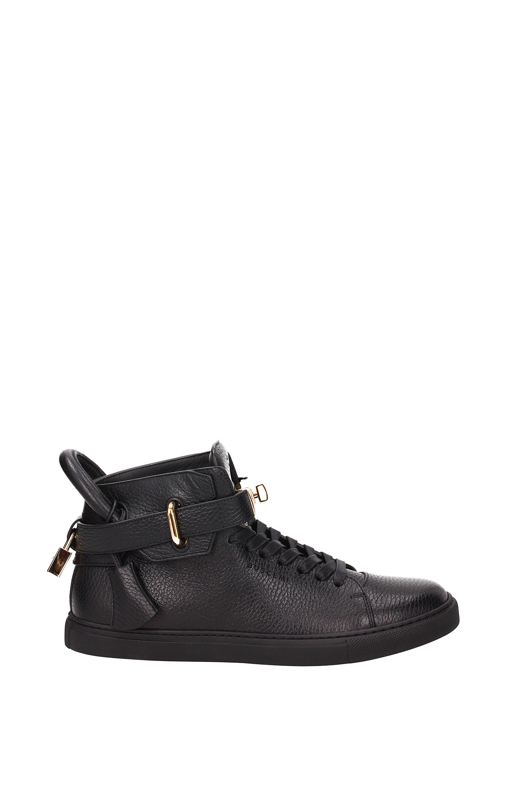 Buscemi Mens Shoes Sneakers Leather Black 100mm Core Clip Gold