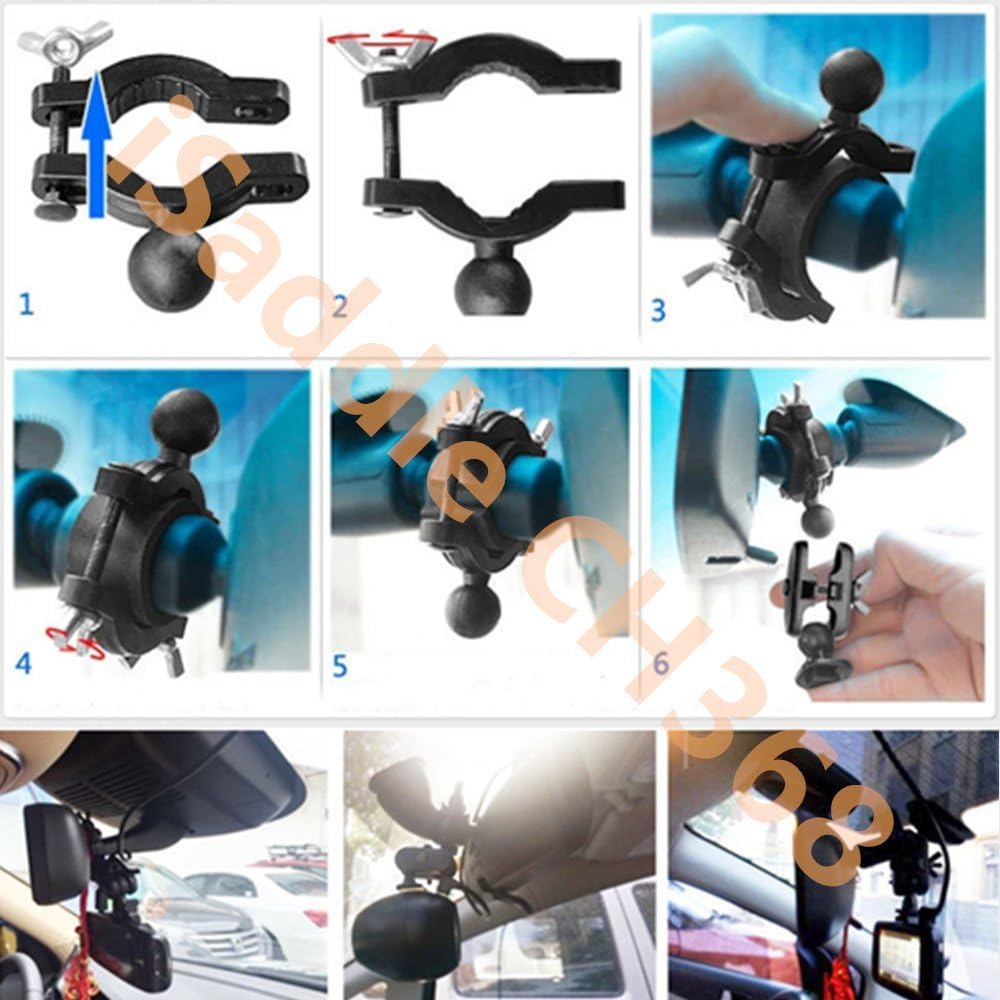iSaddle CH368 Ulimate Car Rearview Mirror Mount Kit Dash Cam Holder for Yi Smart Dash Cam/Apeman/Z-Edge/BlackBox/Spy Tec/Transcend/DOD/Papago/Vicovation/HP Bicycle Handlebar Holder