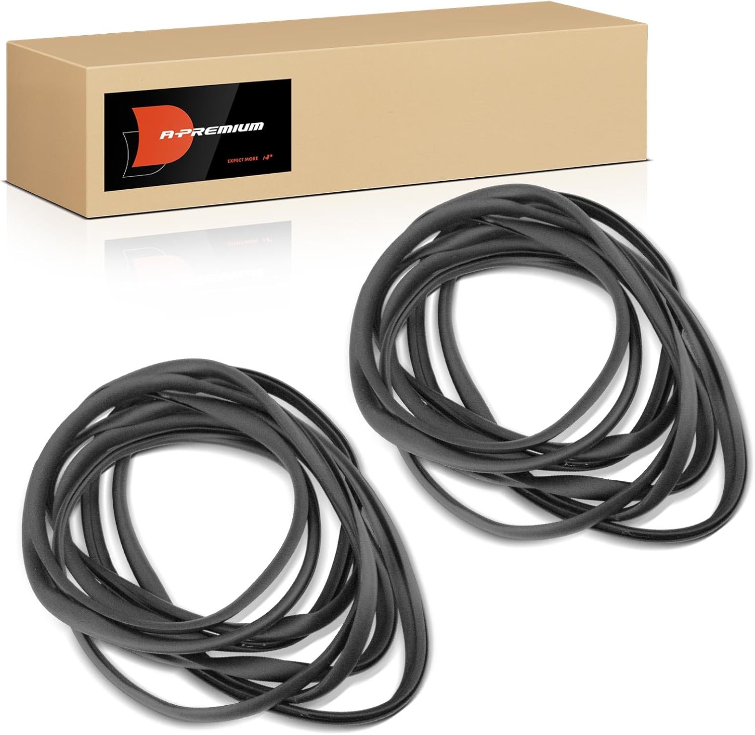 A-Premium 2PCS Front Inside Windshield Windshield Weather Stripping Seal Strips Compatible with Jeep TJ Series Wrangler 1997 1998 1999 2000 2001 2002 2003 2004 2005, Left & Right Side