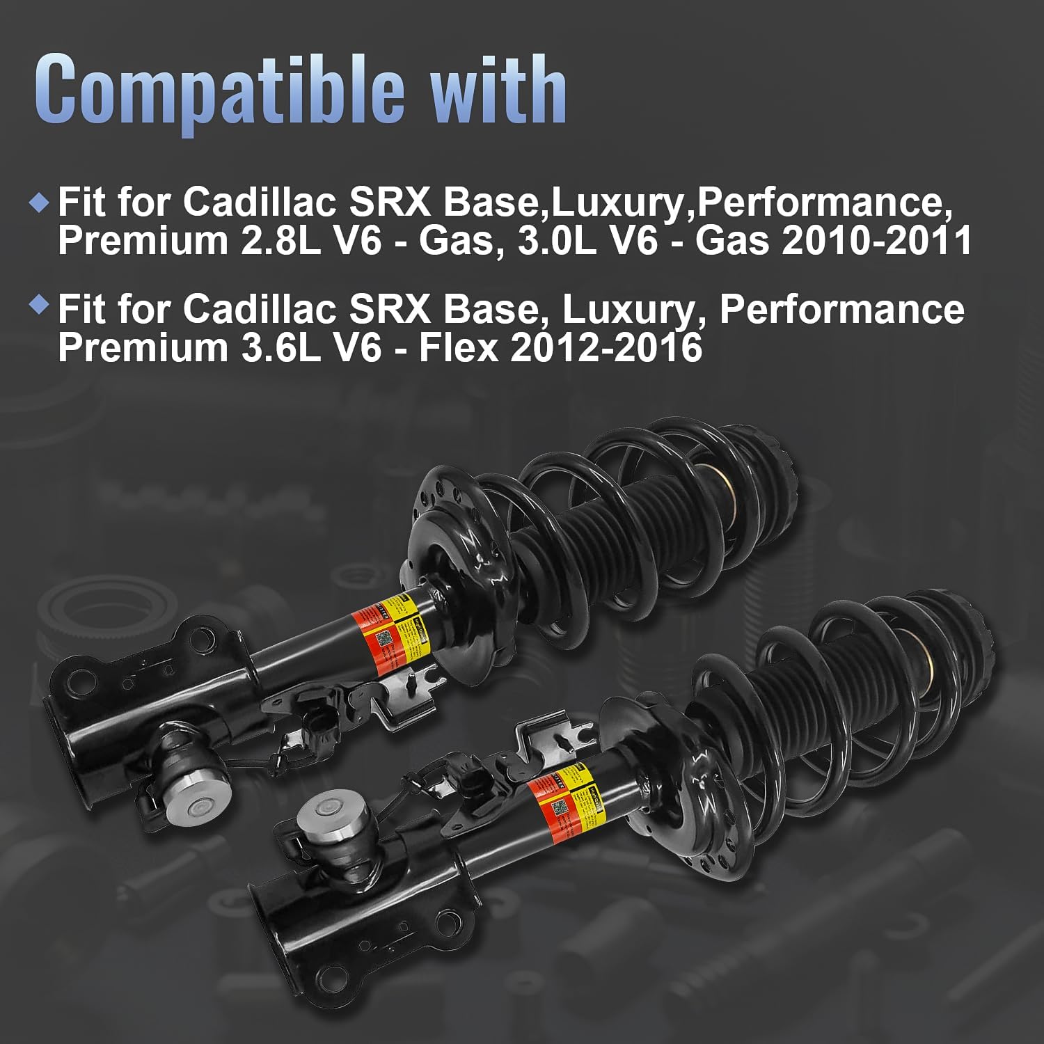 LUFT MEISTER 22993799 22793800 2 PCS Front Shock Absorber Assy W/Electric Compatible with Cadillac SRX 2.8 3.0 3.6 2010-2016 23163721,22793799, 20834663,20834664, 20884458