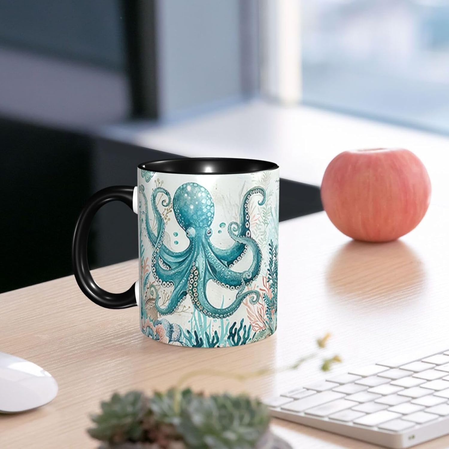 Octopus Coffee Mug Funny Ceramic Tea Cup With Handle Dishwasher Microwave Safe for Women 11oz Porcelain Mugs - Image 5