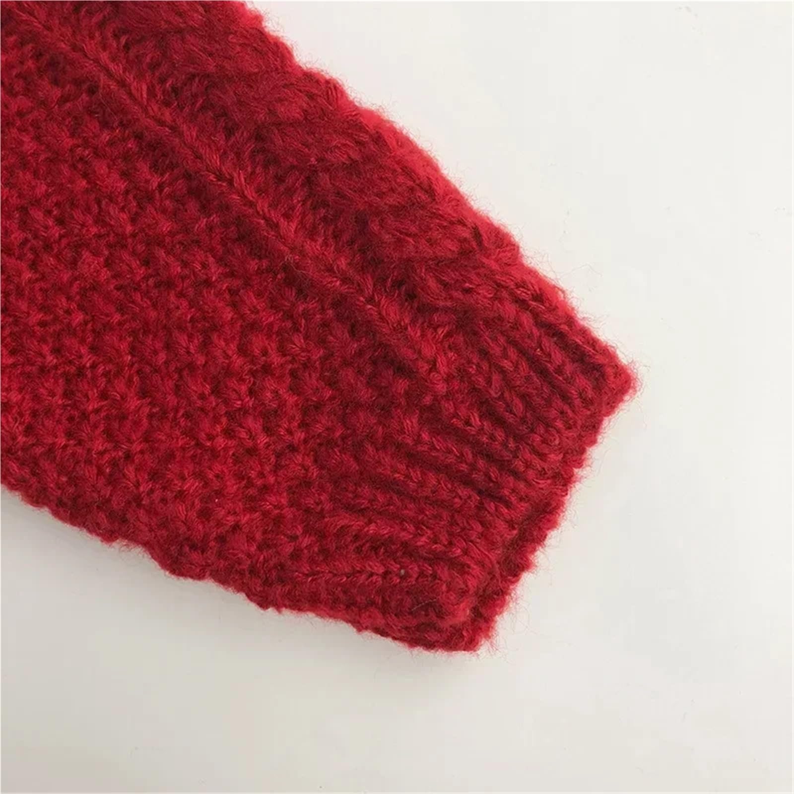 Suéter de Punto de otoño for niñas pequeñas, cárdigans Rojos navideños for bebés, Chaqueta de Punto Gruesa, Top Informal con Cuello Redondo