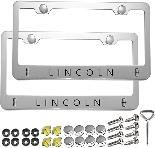 2 marcos de matrícula de aleación de aluminio negro de alta calidad para placa de matrícula Lincoln, aplicable a la cubierta estándar de matrícula