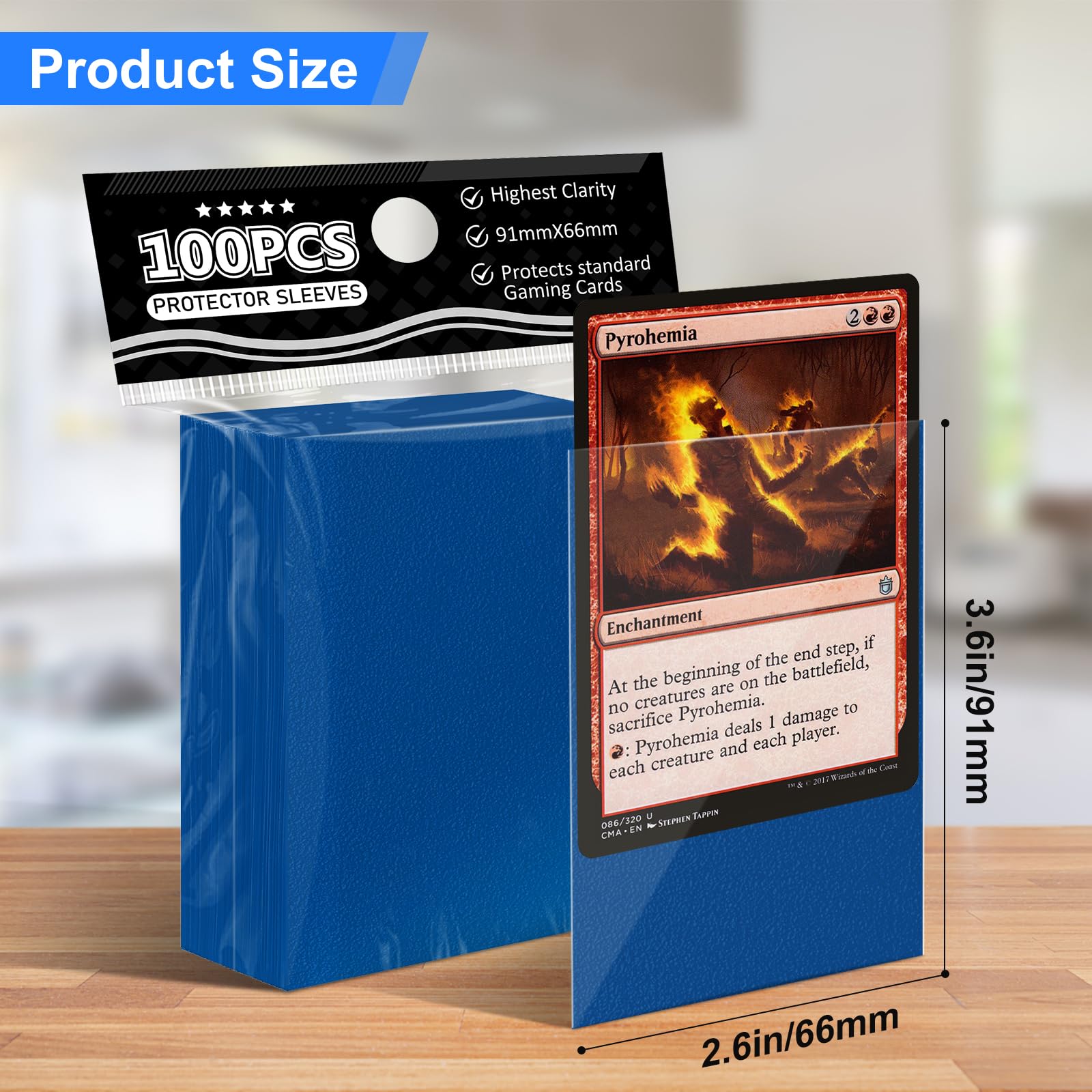 Night Blue Card Sleeves Fit for MTG 300 Pieces Perfect Fit Standard Card Sleeves for Trading Card Sports Cards Baseball Cards TCG Yugioh Magic,Affordable Sturdy and Nice Shuffling - Image 2