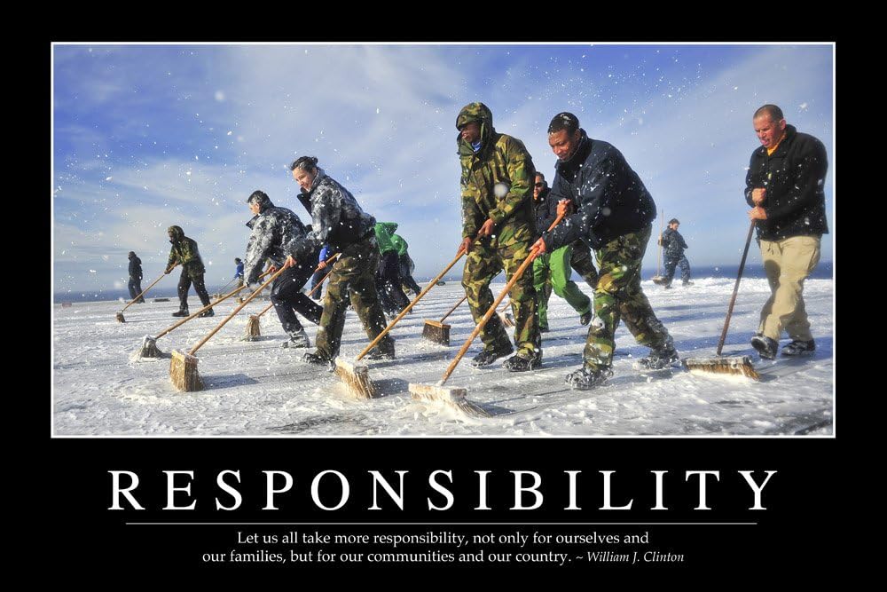 Responsibility Inspirational Quote and Wall Mural by Wallmonkeys Peel and Stick Graphic (24 in W x 16 in H) WM273002