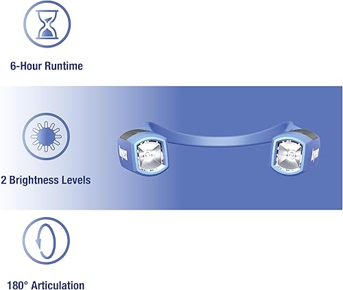 Miniatura 5 de EZRED Anywear - Luz magnética brillante para el cuello con luces desmontables para iluminación manos libres color negro y azul