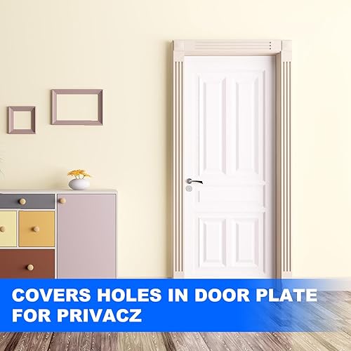 Miniatura 6 de Placa de cubierta para orificio de puerta, placa redonda de cubierta de cerrojo de 2-58 pulgadas de diámetro (negro mate), cerraduras y puertas de