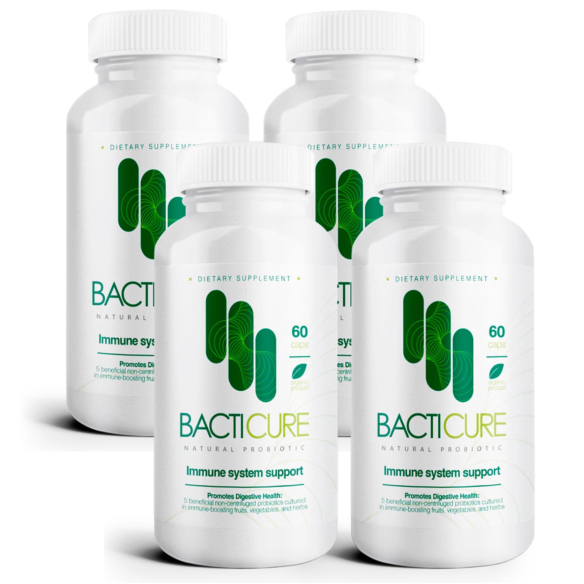 Natural Product, Set of 4 Bottles, Total per Bottle 60 Capsules, Immune System Support, Patented Formula, Original Product
