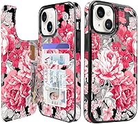 Vista 1 de uCOLOR Compatible con iPhone 13/14 de 6.1 Pulgadas Funda tipo Cartera con Ranuras para Tarjetas, Tapa tipo Folio con Función Atril de Cuero PU