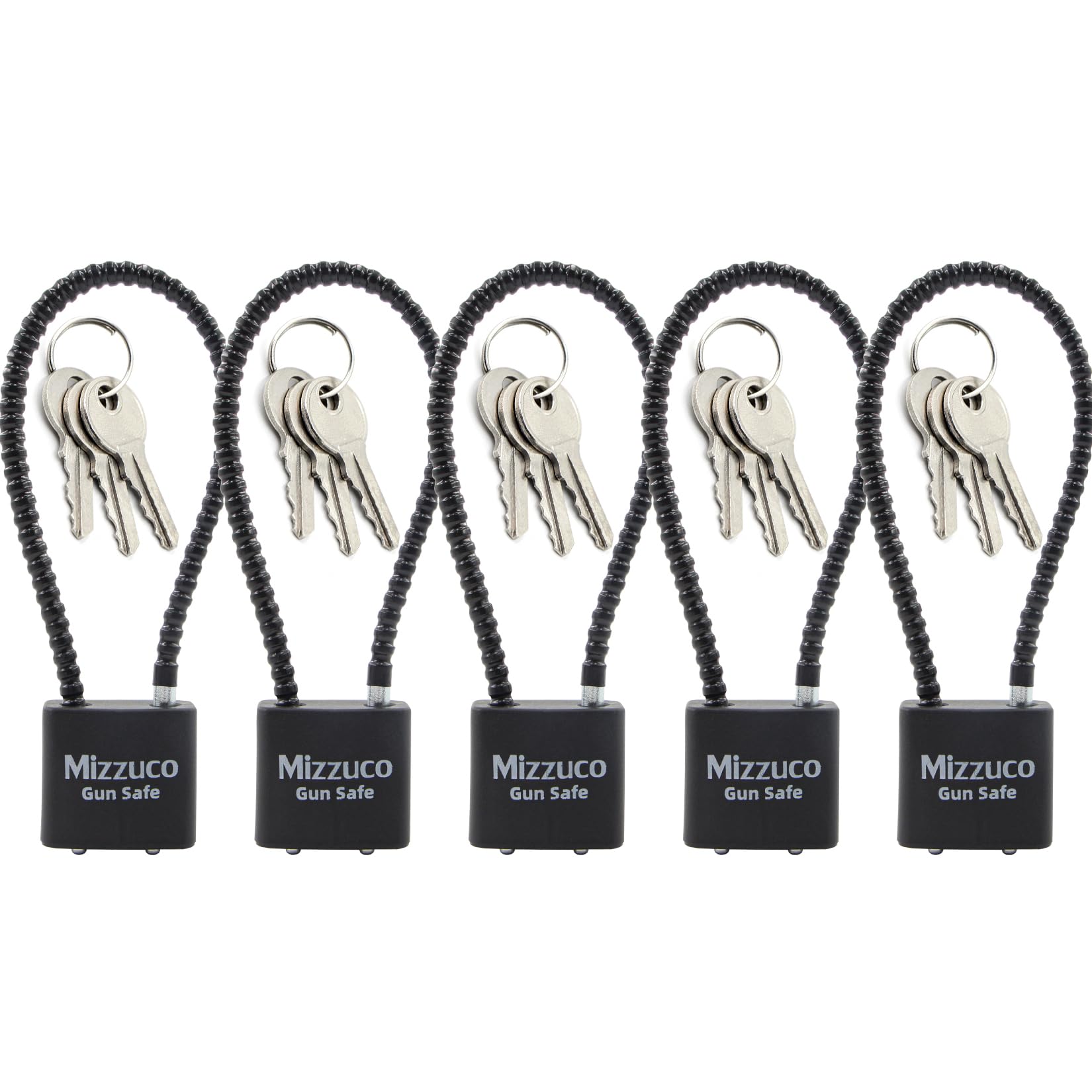 Keyed Cable Gun Lock w/3 Spare Keys for Dry Home Firearm Storage