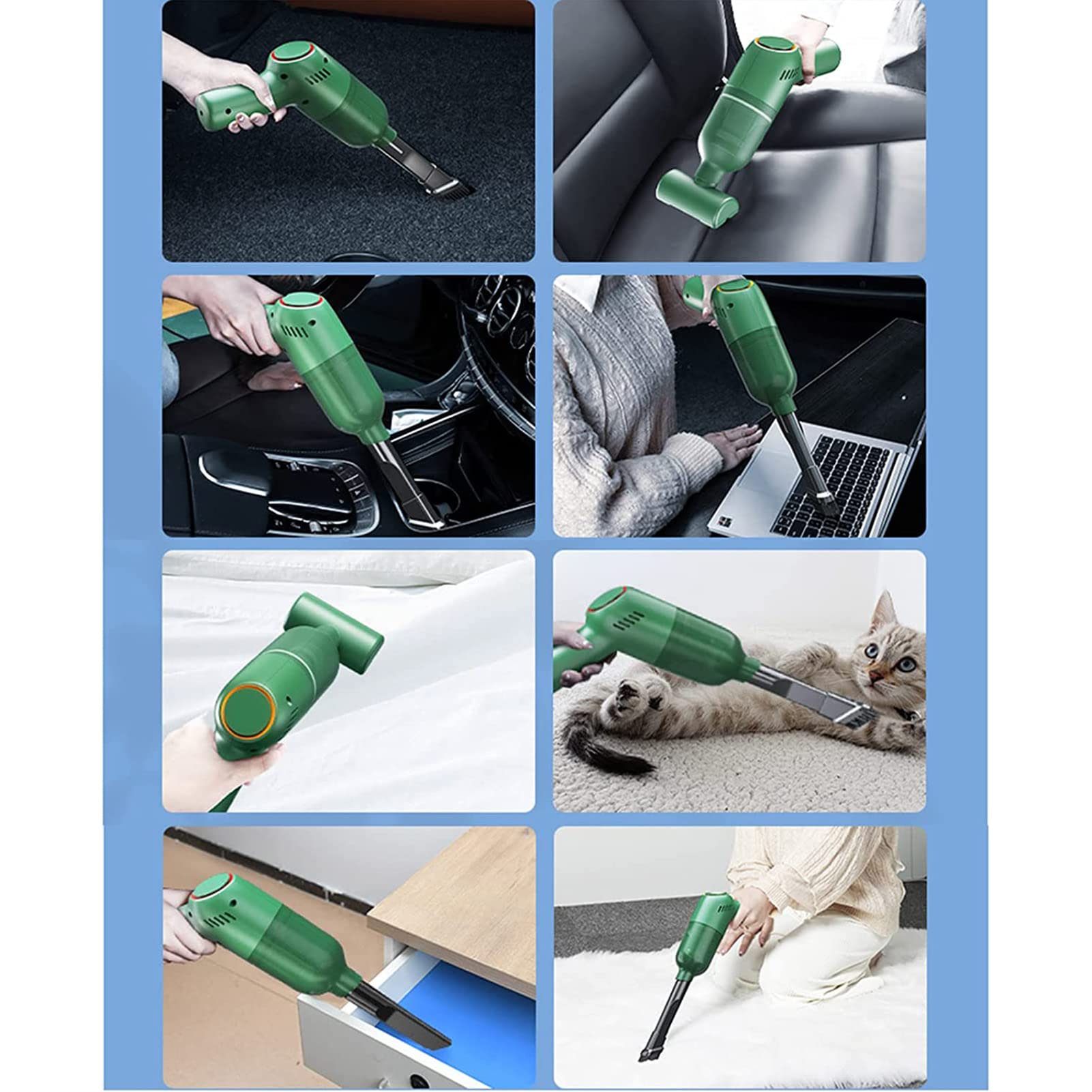 Soffiante Ad Aria Compressa, Aria Compressa Elettrico Rimuovi Polvere Elettrico Rimuovi Polvere Aria Compressasenza Fili per La Pulizia di Laptop Auto Tastiera