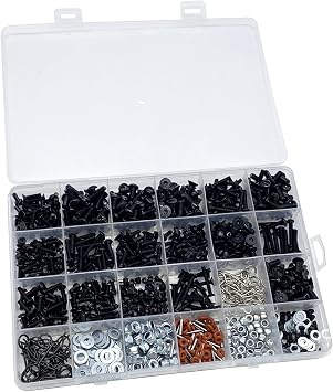 RC Screw Kit 1000pcs RC Car Screws, RC Hardware Kit for Traxxas Axial Arrma Redcat RC4WD HSP HPI SCX10 Losi 1/8 1/10 1/12 1/16 Scale RC Cars Trucks Crawler Buggy Accessories