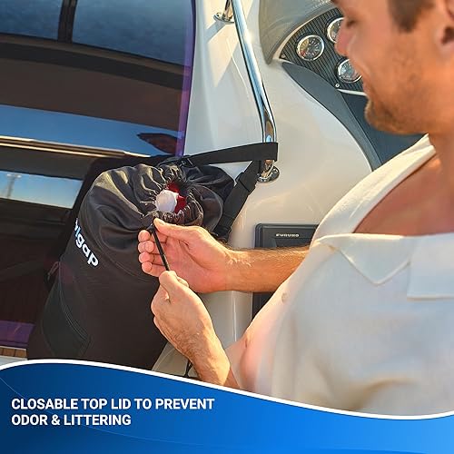 Miniatura 7 de Avigap Bote de Basura para Barco, 100% Resistente al Olor y a Fugas, Portátil, Reutilizable, Bolsa de Basura de 10-13 Galones con Cierre, Fácil de