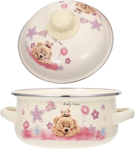 Miniatura 10 de Angoily Olla esmaltada, olla a fuego lento para el hogar, utensilios de cocina para el hogar, olla de estofado para el hogar, olla de esmalte para