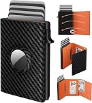 AirTag Wallet for Men, Minimalist Credit Card Holder for Apple Air Tag, RFID Blocking, Pop up Card Case, Premium Genuine Leather, Smart, Slim, 9-14 Card Capacity | ID Window | Cash Slot