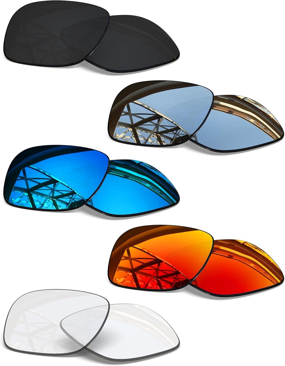 SmartVLT Set of 5 Men's Replacement Lenses for Oakley Holbrook OO9102 Sunglass Combo Pack S01