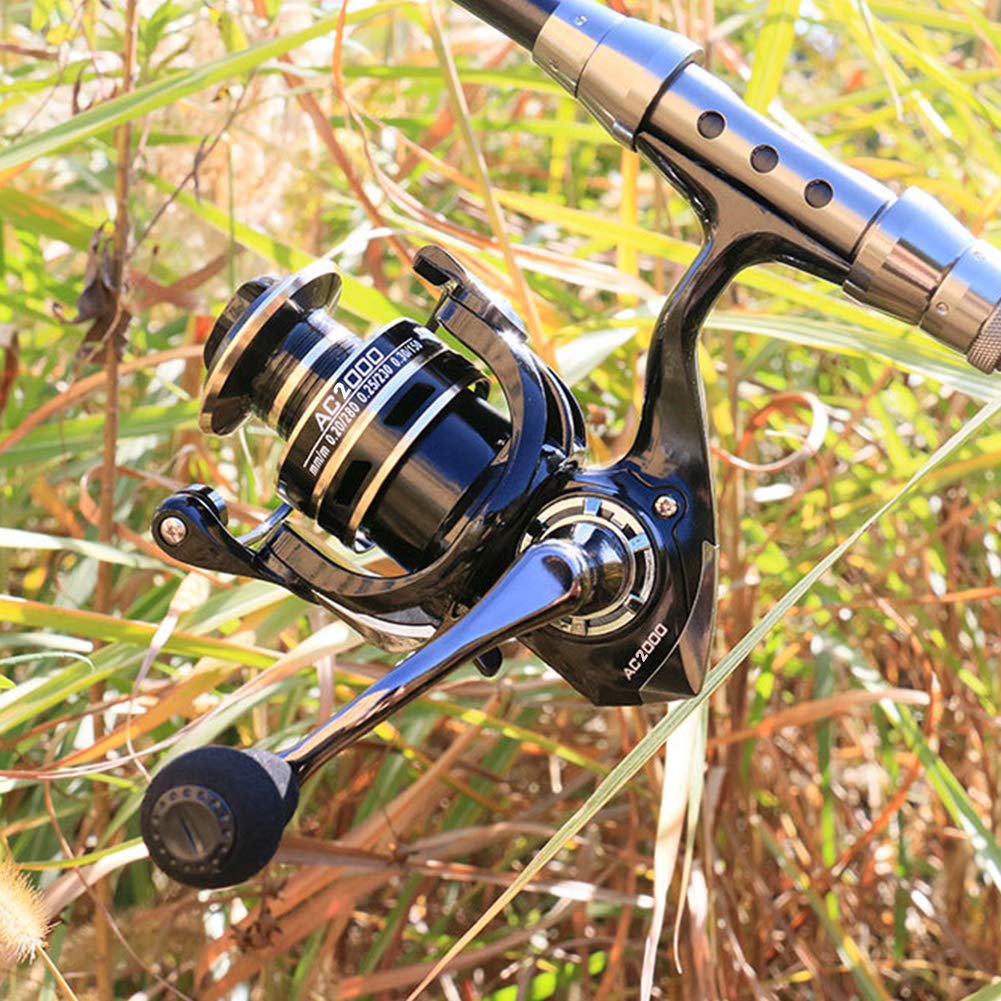 Eachbid Carretes de Spincasting,Carretes de Pesca Giratorios, Carrete de Pesca 5.2: 1 Relación de Engranaje Ultraligero Agua Dulce y Salada - Suave y Potente