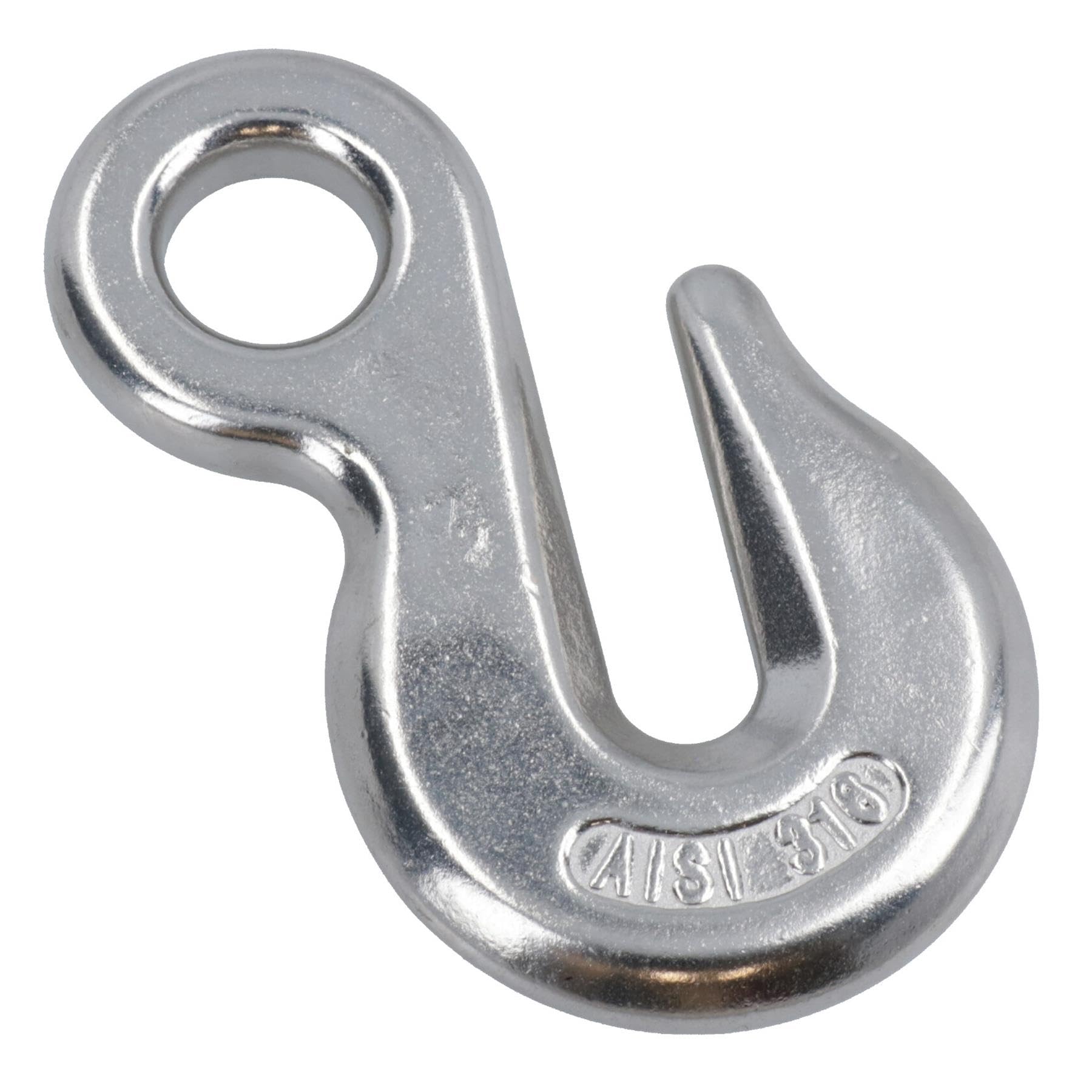Ab Tools Silver 10Mm (3/8In) Eye Grab Hook 316 Stainless Steel Chain Holder Lifting Marine 1Pc