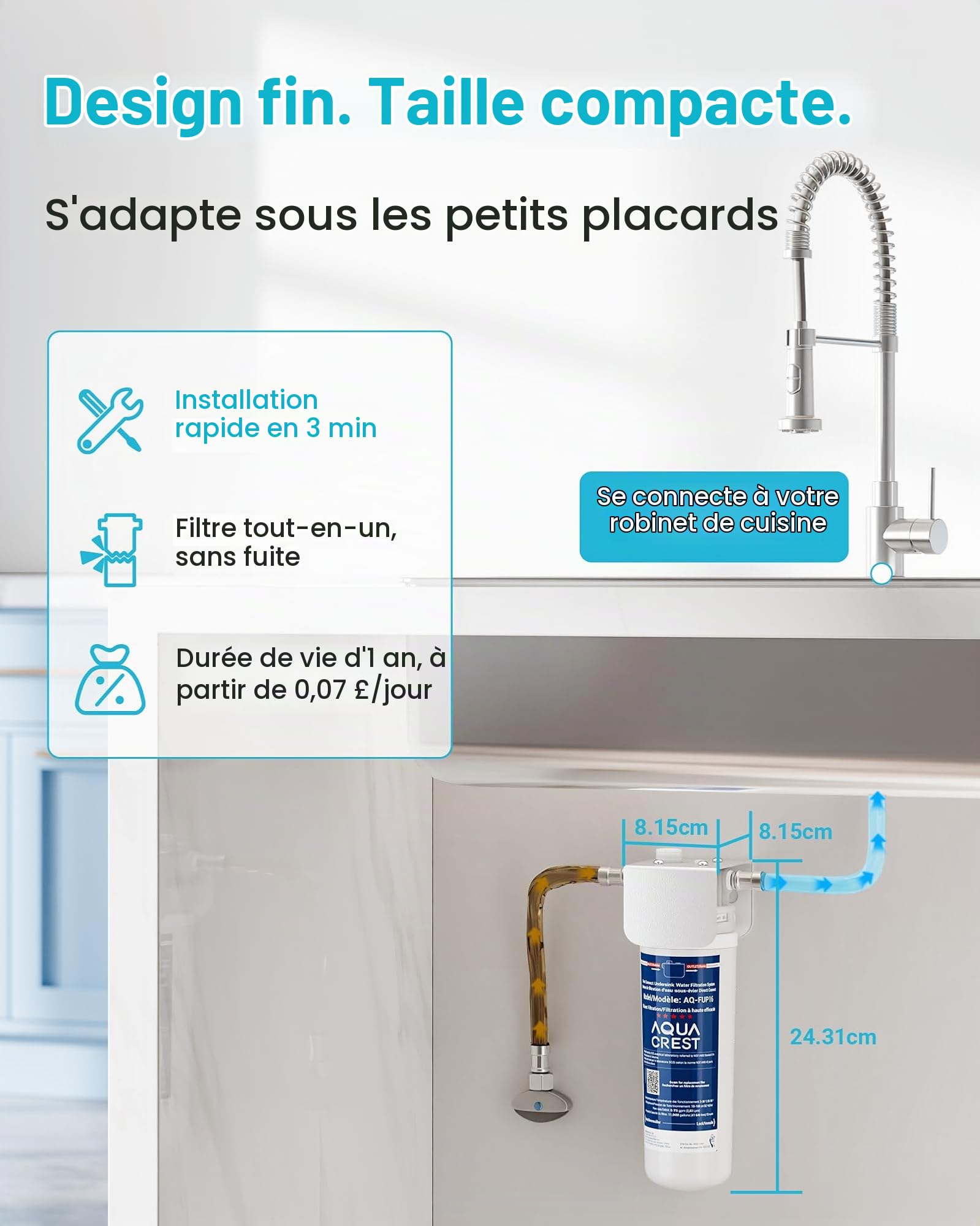 AQUA CREST UP16 Système de Filtration sous Évier