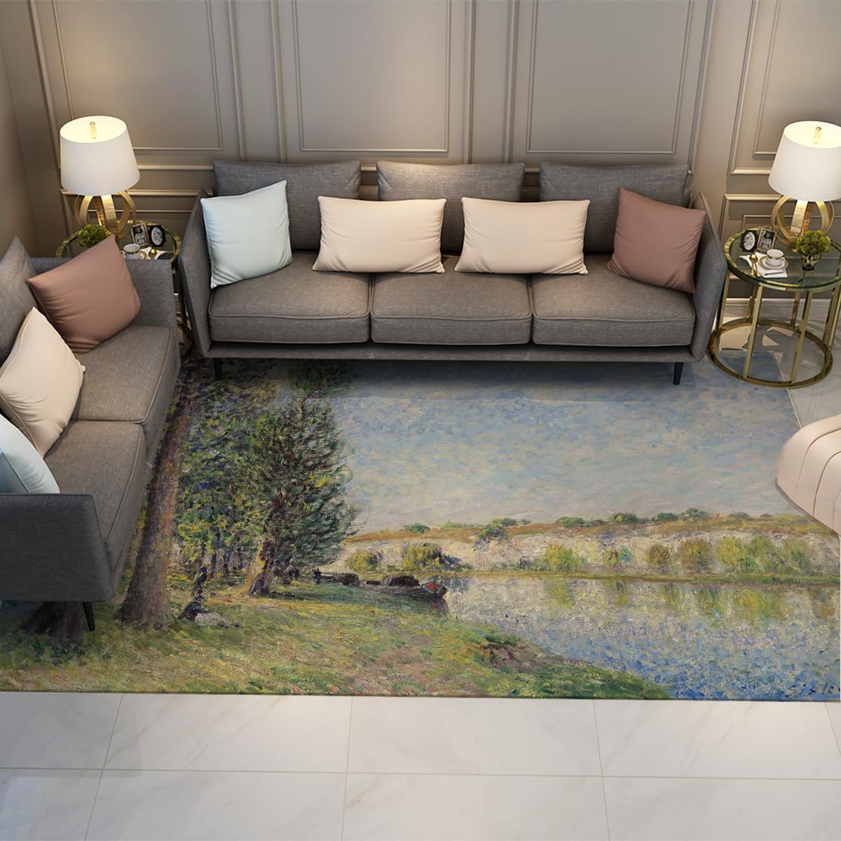 Tapis lavable grand trafic 100x150 antidérapant pour descente de lit et bureau