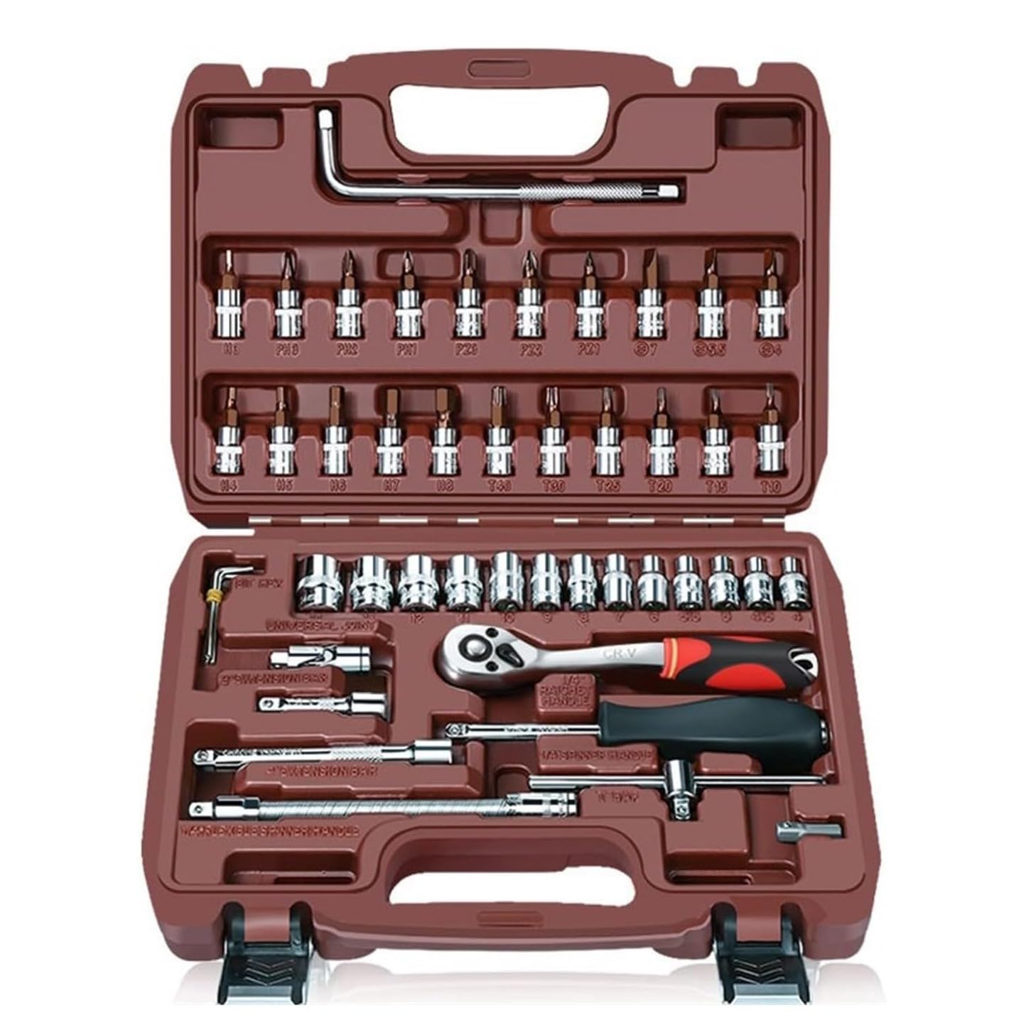 Set di Attrezzi a Mano Strumenti di Riparazione Auto, Contiene 47 Strumenti, Adatti per la Manutenzione dell'auto e Altre Esigenze di Riparazione Domestica. wljdp240511