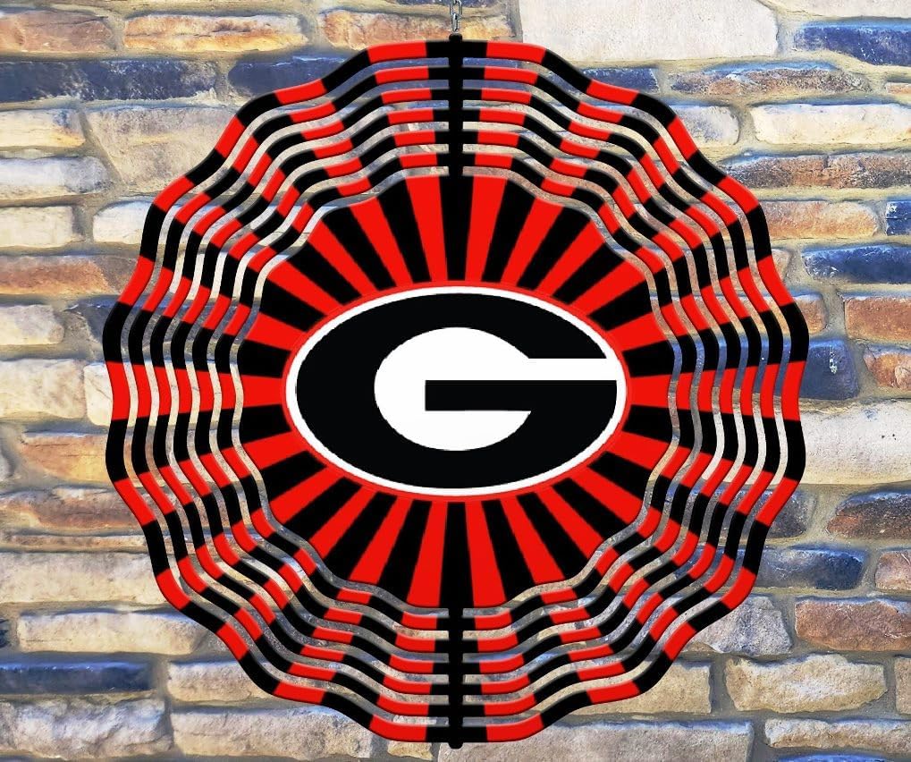 Liberty Flags & Gifts 8 Inch Georgia Football Basketball Sports Hanging Wind Spinner Yard Decor Aluminum Sublimated Garden Art Indoor Outdoor 3D Kinetic 8rws-118, Blue