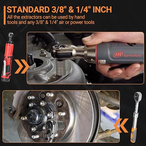 Vista 2 de Juego de Extractor de Pernos Mejorado, 32 Piezas Juego Removedor de Pernos y Tuercas de Impacto, Removedor de Tuercas de Orejeta Dañadas, Juego