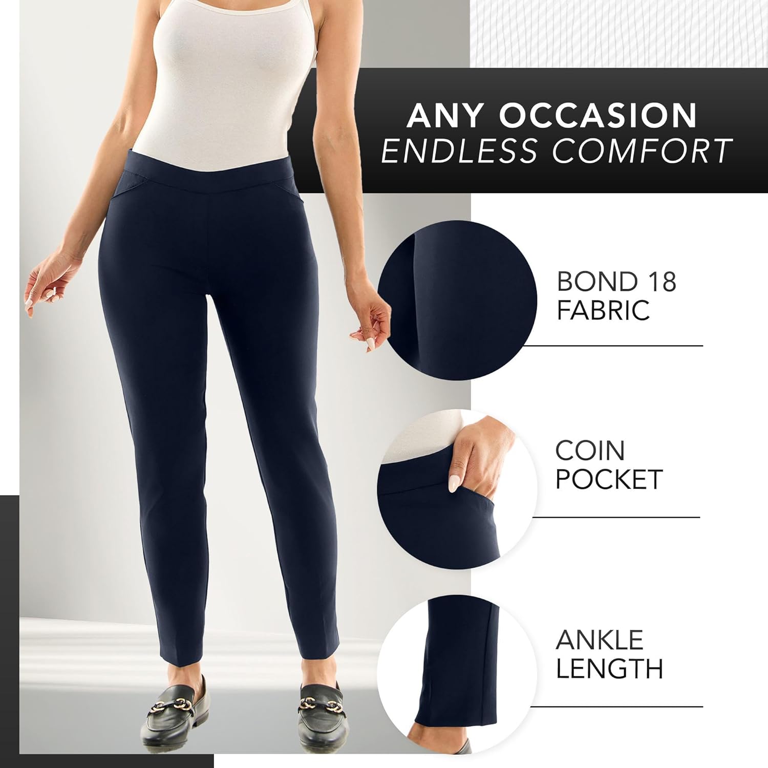 Zac & Rachel Womens Pull-on Ankle Pants with BandCasual Pants - Image 6