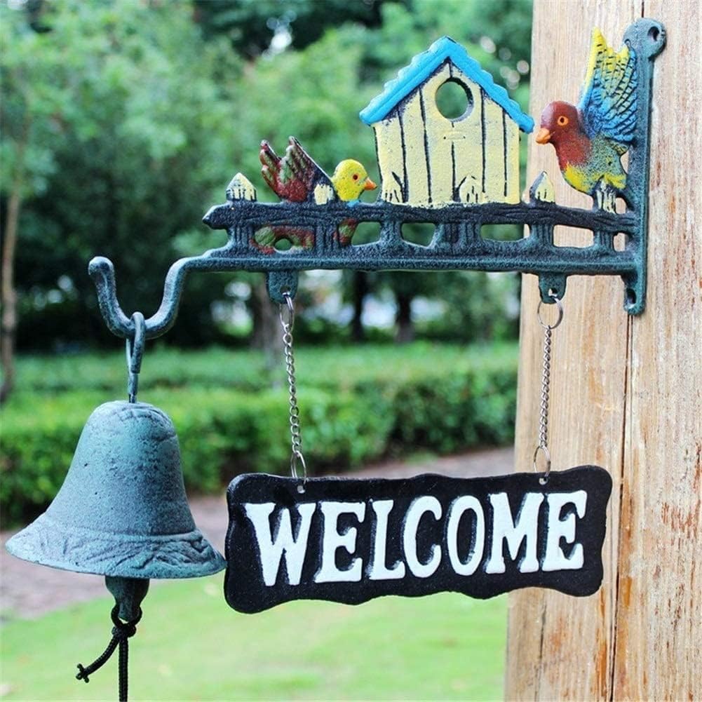 Cast Iron Doorbell Dinner Bell Antique Doorbell Handbell Garden Decoration Rustic Retro Birdie Iron Cast Iron Doorbell