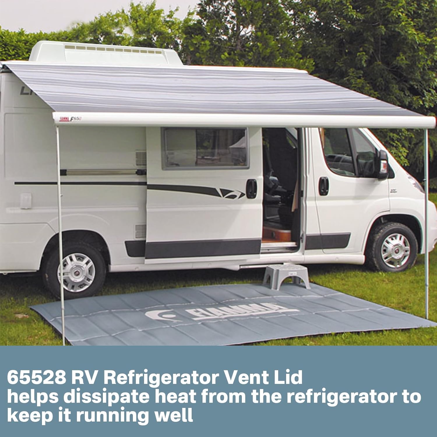 65528 RV Refrigerator Vent Lid Fits for Ventmate Dometic RV White Fridge Roof Vent Cover