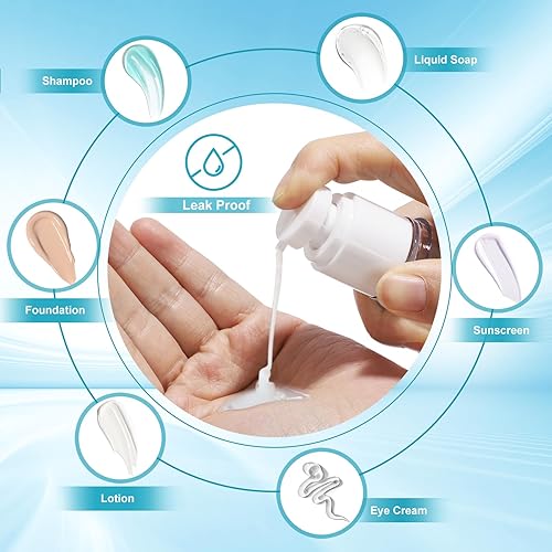 Miniatura 6 de Bubimon - Paquete de 18 tarros de bomba sin aire, recipientes de cosméticos de 1.710.70.34 onzas, tarro recargable a prueba de fugas para artículos