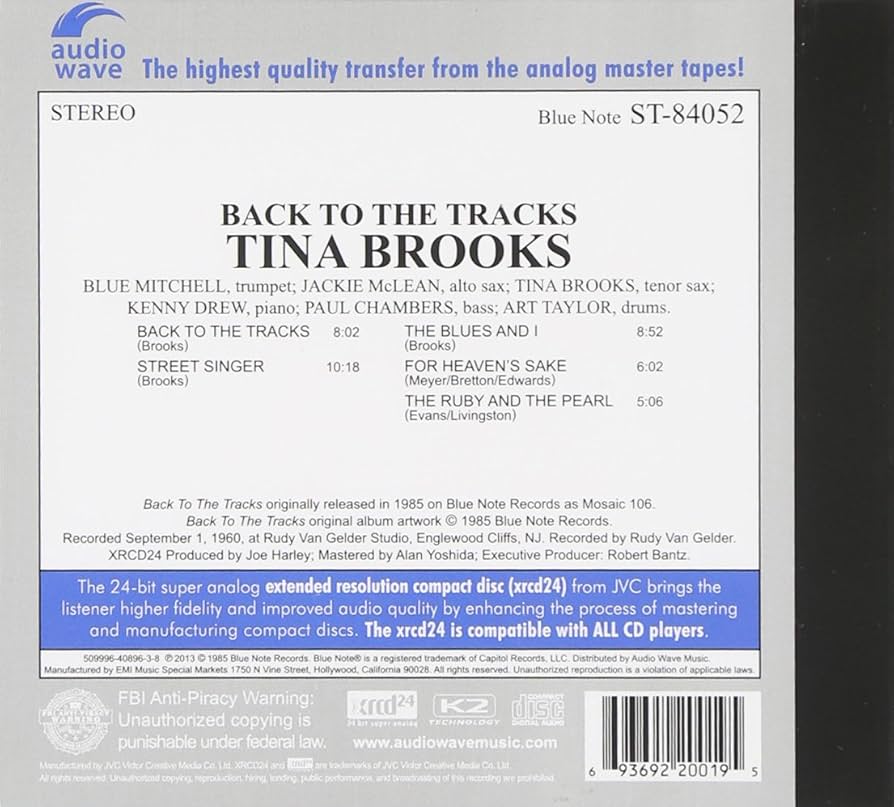バック・トゥ・ザ・トラックス／ティナ・ブルックス Amazon.co.jp: Back to the Tracks: ミュージック