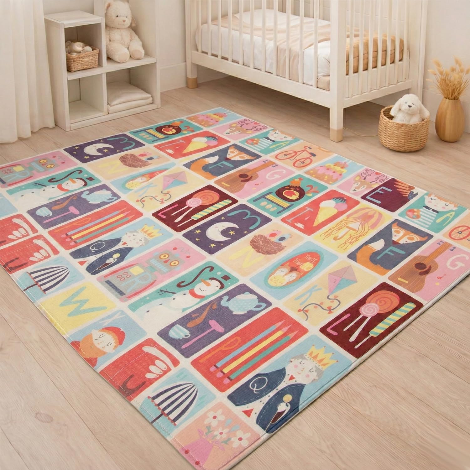 Liltoes Reversible Baby Play Mat, Extra Large Babies Folding Mat, Waterproof and Portable Kids Floor Mat for Learning & Crawling, Foldable Soft Foam Mat for Kids Safari Road Map (Size- 6x5 ft)-image-19