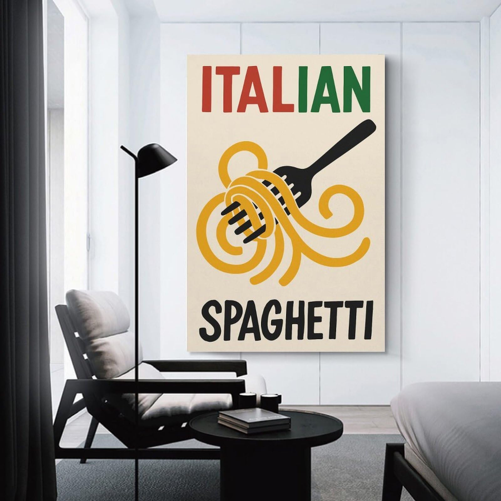 Junmoney Unframe-Style-13 Canvas Art Print Italian Spaghetti Food, 12X18inch(30X45cm), For Gallery Wall Decor And Room Displays, Wall Decor Suited To Curated Displays