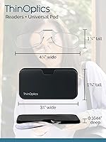 Vista 5 de ThinOptics Universal Pod - Lentes de lectura rectangulares con funda para teléfono