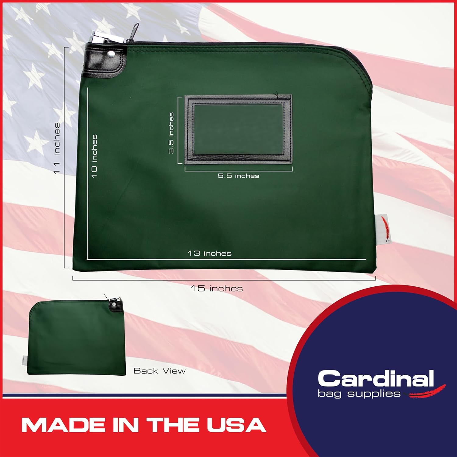 Locking Document Security Pouch – 11" x 15" Confidential File Storage Bag with Keyed Lock for Legal, Financial, and Business Records – HIPAA Compliant (Forest Green)