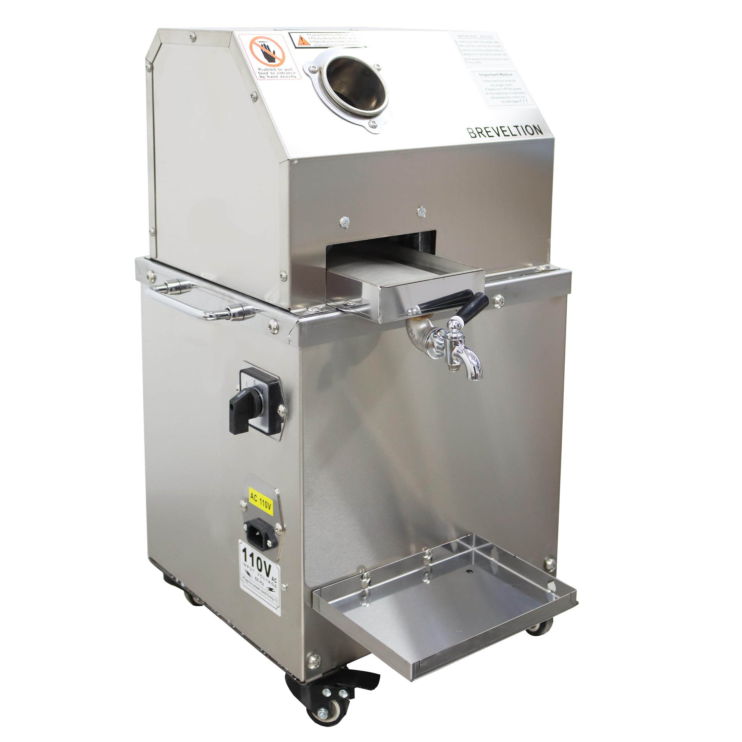 110V 750W Desktop Electric Sugar Cane Press Juice Machine 3 Rolls Stainless Steel Sugarcane Juicer Grinder Extractor W