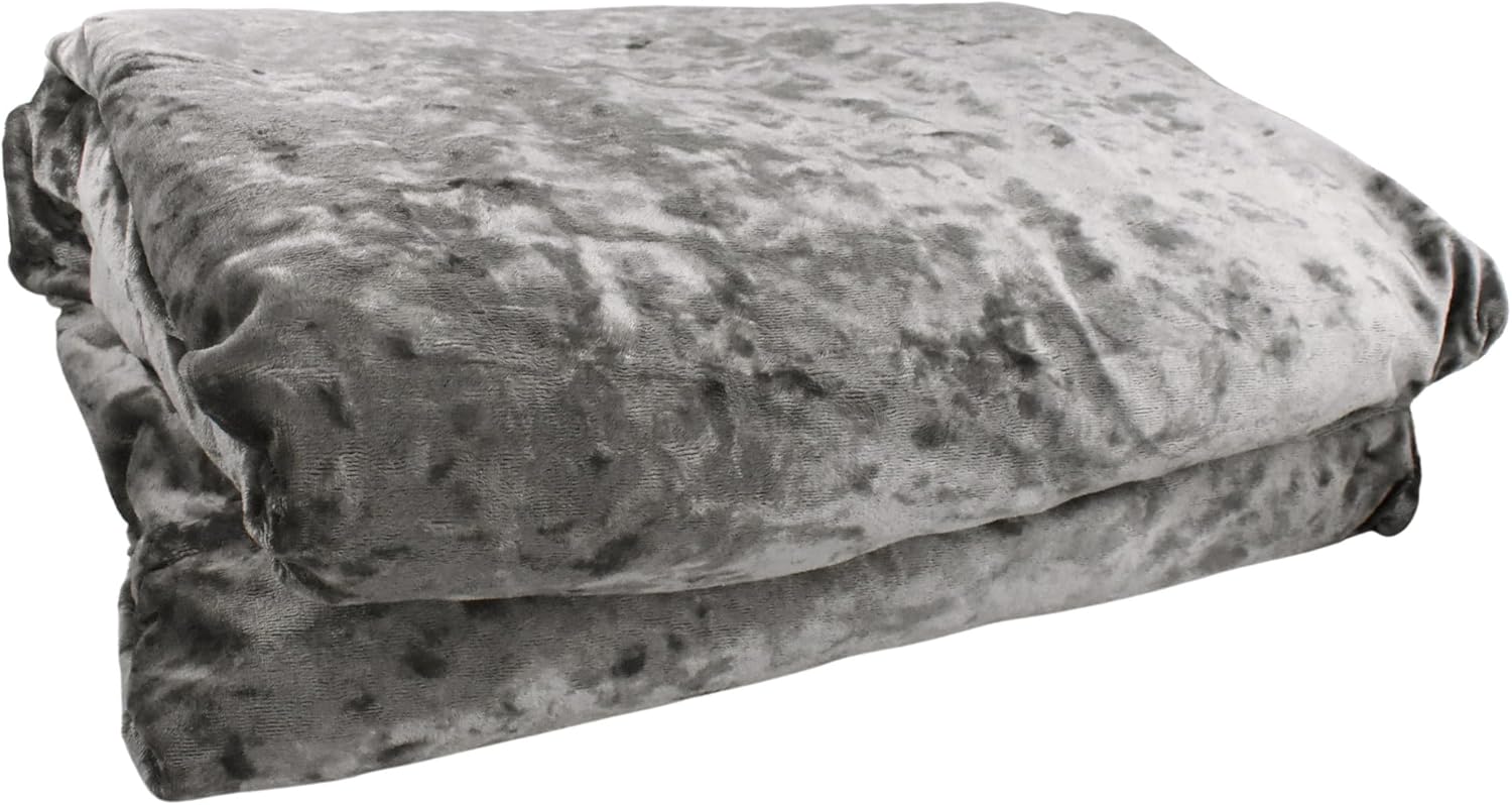 Homeford Round Velvet Party Dining Tablecloth, 120-inch, Silver