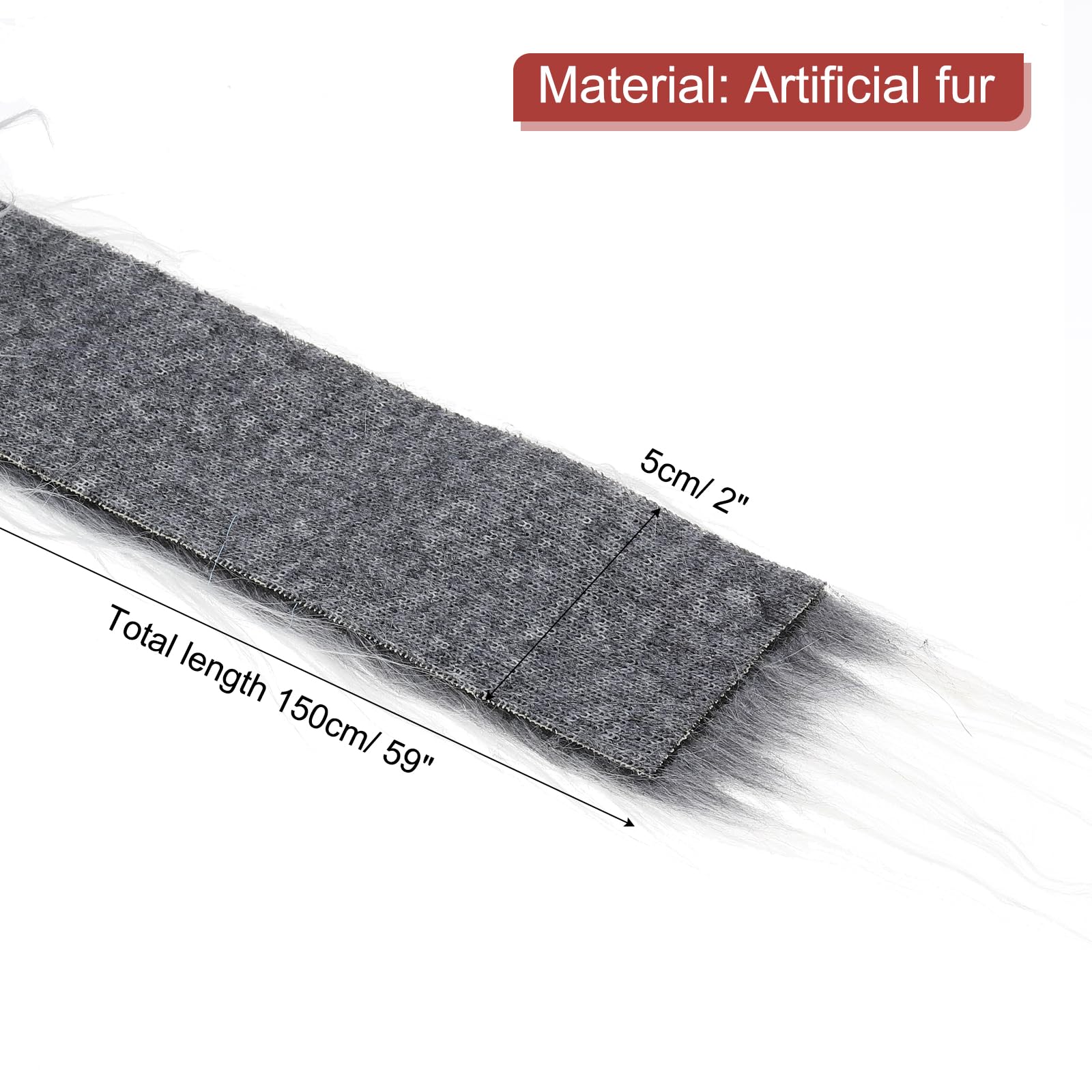 PATIKIL Plush Faux Fur Fabric Precut Strips - Image 2
