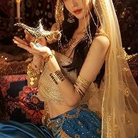 Vista 7 de Lámpara de genio mágica de Aladdín, edición clásica coleccionable legendaria y rara, para decoración de mesa y regalo, verde dorado