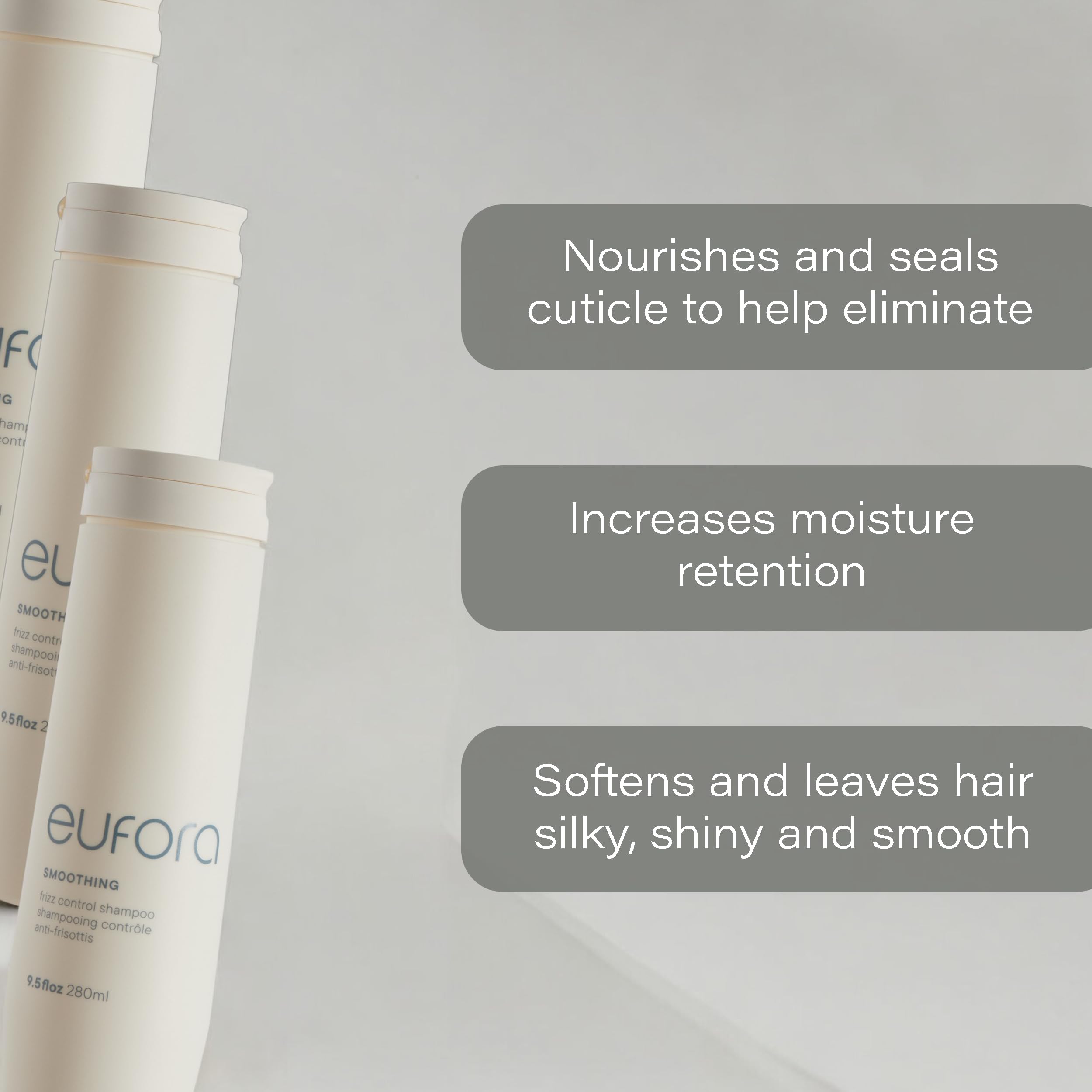 Eufora Smoothing Frizz Control Shampoo, Sulfate-Free, 9.5 Fl Oz